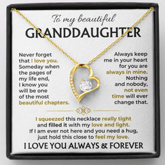 To My Beautiful Granddaughter - Forever Love Necklace Gift Set - SS514V4