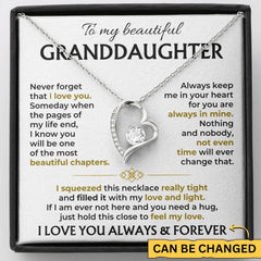 To My Beautiful Granddaughter - Forever Love Necklace Gift Set - SS514V4