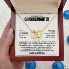 To My Granddaughter - Personalized 18k Yellow Gold Interlocked Hearts Gift Set - SS117